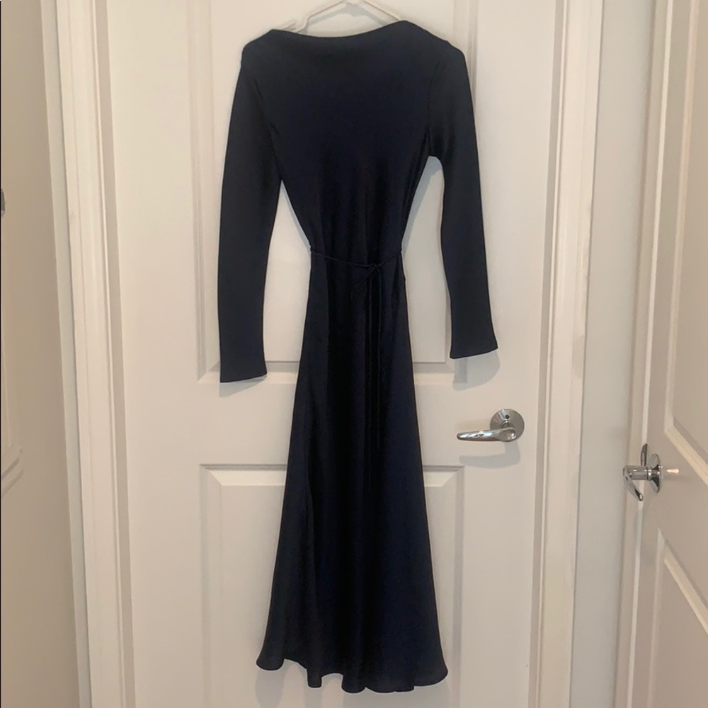 Navy Blue Silk Dress